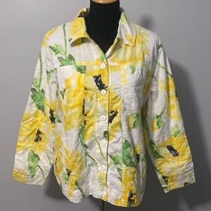 Drapers & Damons Women’s Floral Eyelet Jacket 100% Cotton Sz XL